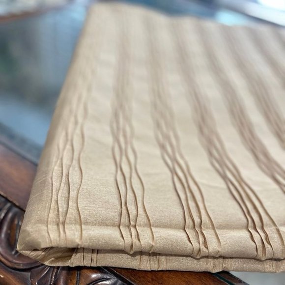 Sets of 2 Custom 39.5W X 96L Gold/Tan Double Lined Room-darkening Curtains - Picture 3 of 7